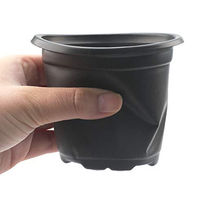 KINGLAKE 100 Pcs 4" Plastic Plants Pots Black - color: Black, size: 4 Inch