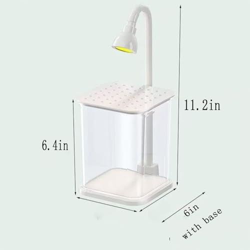 Betta Isolation & Breeding Starter Kit - 0.6Gallon Small Desktop Aquarium with LED Light, Heater, Clean Sponge, Plants, Luminous Stones, 6-in-1 Test Strips - for Betta Fish, Small Fish, Shrimp