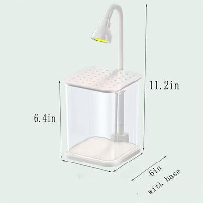 Betta Isolation & Breeding Starter Kit - 0.6Gallon Small Desktop Aquarium with LED Light, Heater, Clean Sponge, Plants, Luminous Stones, 6-in-1 Test Strips - for Betta Fish, Small Fish, Shrimp