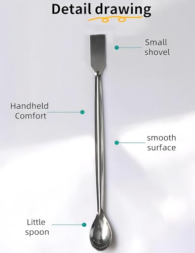 10PCS Stainless Steel Lab Spoon Spatula - 2 in 1 Mixing and Sampling Tool,2 in 1 Sampling Scoop Silver Bartending Utensils,7.7 Inch Gathering Tools for Bars Schools Homes Laboratories