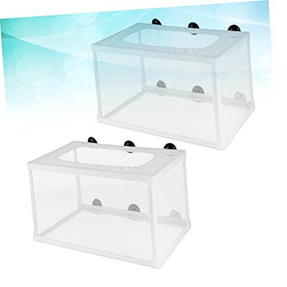 SUPVOX 2pcs Fish Net Big Aquarium Breeder Box Fish Tank Separator Suction Cup Net for