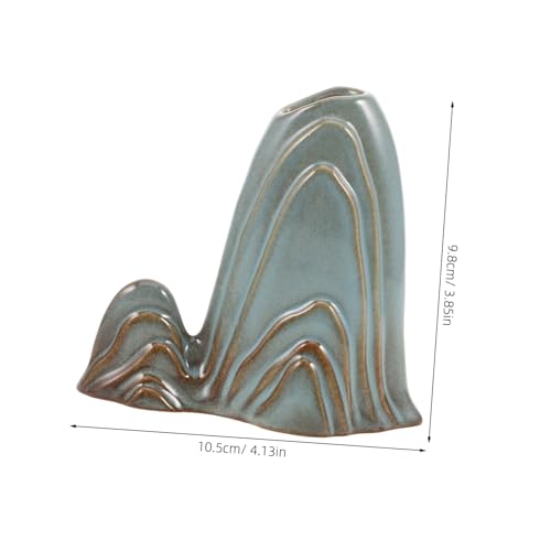Ceramic Miniature Mountain Ornament Fish Tank Decor Zen Garden Accessories Versatile Bonsai Landscape Brush Holder for Room Office Study