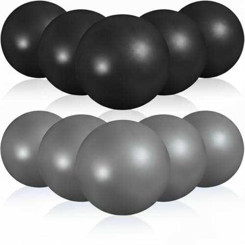 Aoriher 10 Pcs Small Pilates Ball Bulk 9 Inch Mini Yoga Ball - color: Gray,Black