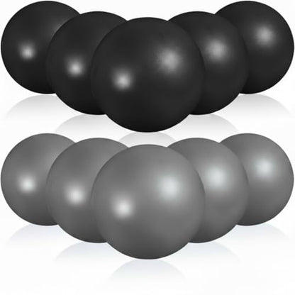 Aoriher 10 Pcs Small Pilates Ball Bulk 9 Inch Mini Yoga Ball - color: Gray,Black