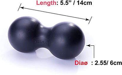 Peanut Massage Ball Roller, Double Lacrosse Ball, Acupoint Myofascial Release Muscle Knot Relaxer Mobility Trigger Point for Physical Therapy Self Deep Tissue Manual Massager Equipment Tool Set