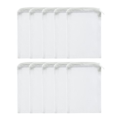 10 pcs Aquarium Filter Media Bags with Zipper, Mesh Reusable Bags for Aquarium Filter Media (6" x 4") - size: 6" x 4"