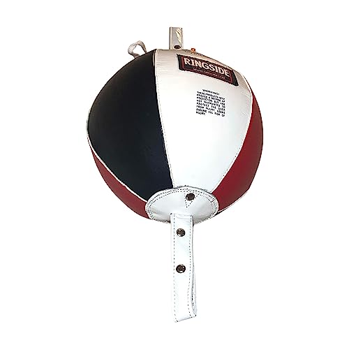 Ringside Leather Boxing Double End Bag - Speed & Reflex Punching Target with Bungee Cables for MMA, Muay Thai, and Striking Accuracy - size: 7"