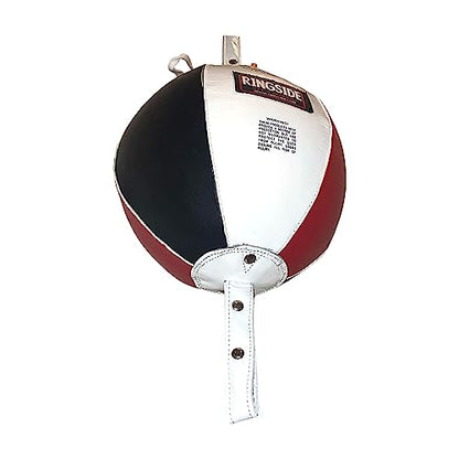 Ringside Leather Boxing Double End Bag - Speed & Reflex Punching Target with Bungee Cables for MMA, Muay Thai, and Striking Accuracy - size: 7"