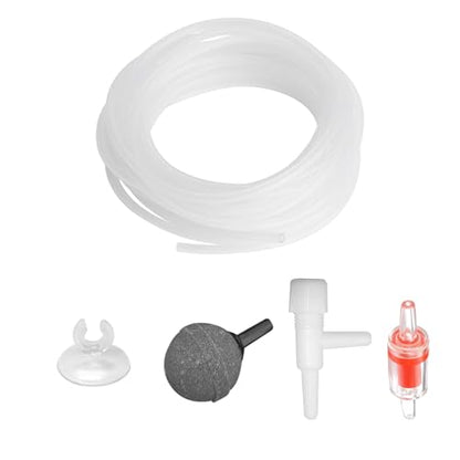 13 Feet Aquarium Airline Tubing Kit with Air Stones, Check Valves, Suction Cups & Connectors – Complete Air Pump Accessories for Fish Tank Aeration