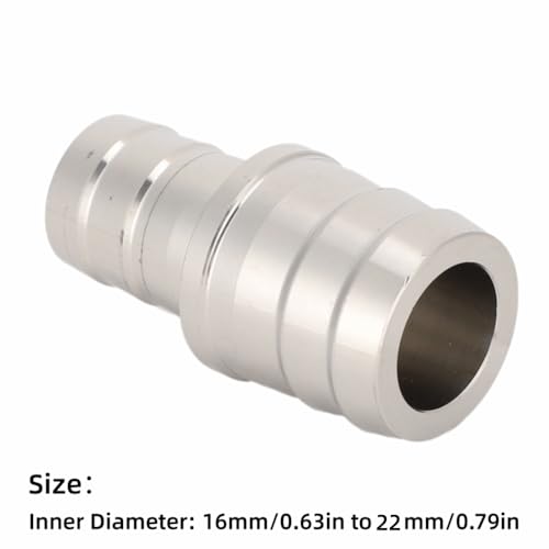 Silver Stainless Steel Aquarium Pipe Adapter Leak-Proof Joint Water Connector Fitting for Fish Tank Air Pump(16mm to 22mm) - size: 16mm to 22mm