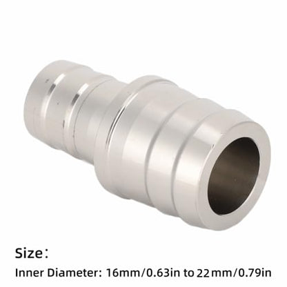 Silver Stainless Steel Aquarium Pipe Adapter Leak-Proof Joint Water Connector Fitting for Fish Tank Air Pump(16mm to 22mm) - size: 16mm to 22mm