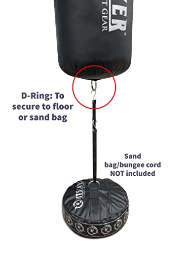 Muay Thai Punching Bag 6ft 150lbs Unfilled Made in USA - color: Blue/Gray, size: With Bottom D-Ring