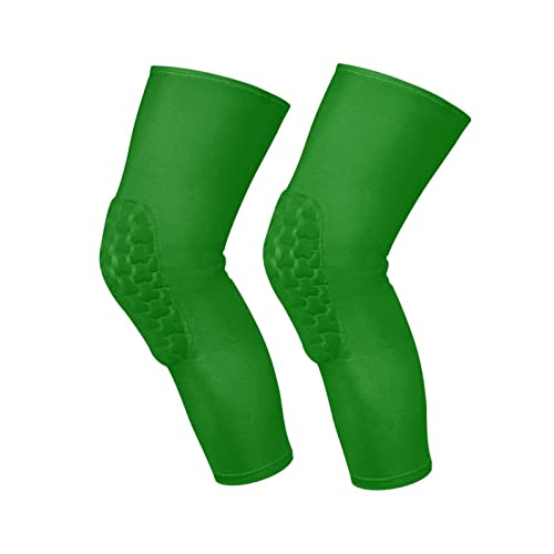 Green Sports Knee Pads Youth Volleyball Basketball Knee Pads Long Leg Sleeves Braces Compression Wrestling Knee Pads for Boys Girls Football Dance Yoga - color: Green