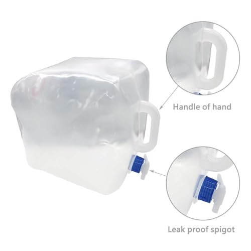 2 Pack 5.3 Gallon Collapsible Water Container Jug with Spigot,BPA Free Camping Water Storage Carrier Jug for Outdoor Hiking Backpacking Emergency Foldable Portable