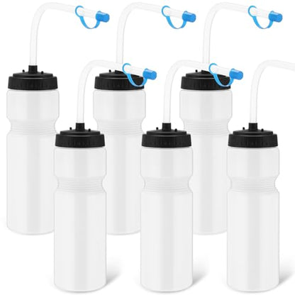 Lacrosse Water Bottles with Straw, for Hockey Football, White - color: White