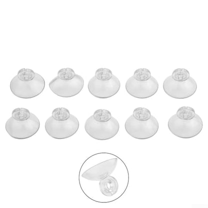 Aquarium Fish Tank Suction Cups Holder Set 10pcs Clear Plastic Suckers Clips Pads for Air Line Pump Tube, 2.5cm Diameter Suction Cup with 5mm Clip