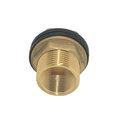 VARMHUS Solid Brass Bulkhead Fitting,2 Rubber Seal Washers, NPT Female to NPT Male Thread Water Tank Connector for Rain Barrels Aquariums (1PC 1" Female 3/4" Male) - size: 1PC 1" Female 3/4" Male