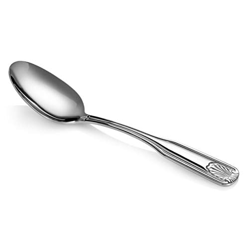 New Star Foodservice 58345 Shell Pattern, 18/0 Stainless Steel, Dinner/Dessert Spoon, 7.5-Inch, Set of 12 - size: Dinner/Dessert Spoon (7.5-Inch)