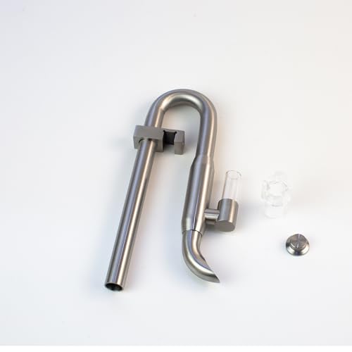 Pro 13mm Precision-Engineered Stainless Steel Lily Pipe Outflow with Integrated Surface Skimmer, Controlled Flow for Rimless Planted Aquariums & Canister Filters, Fits 1/2" ID (12/16mm) Hose