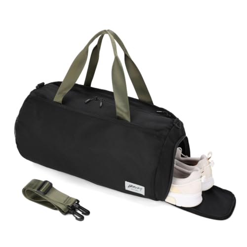 BESMART Gym Bags for Men with Side Pocket，38L Large Sports Gym Duffle Bag - color: Black-olive Green