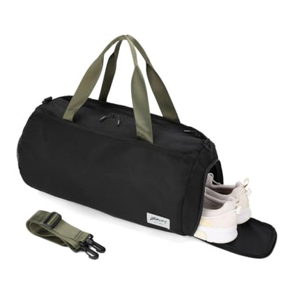 BESMART Gym Bags for Men with Side Pocket，38L Large Sports Gym Duffle Bag - color: Black-olive Green
