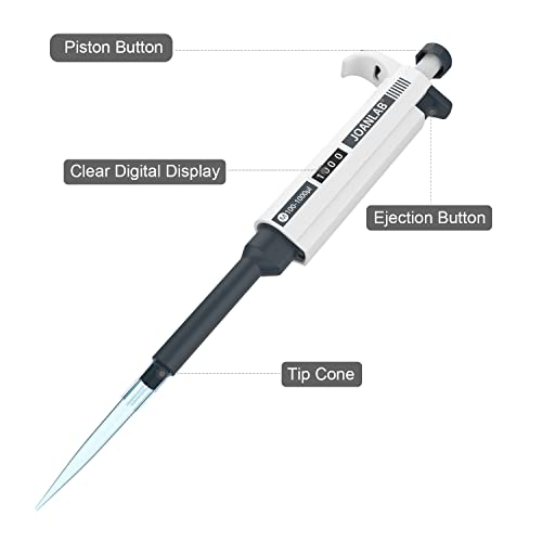 Micropipette 100-1000ul Manual Adjustable Single Channel Pipettes High Accurate Lab Pipettors with 200pcs Pipette Tips - color: 10-1000ul
