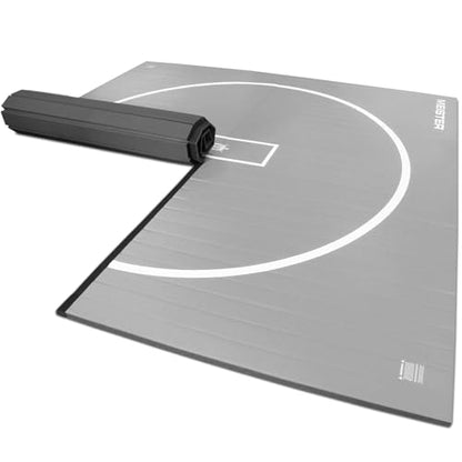 Meister FlexFloor Wrestling Mat - 10ft x 10ft Roll-Up Pro Training Mat for Home & Gym - color: Gray