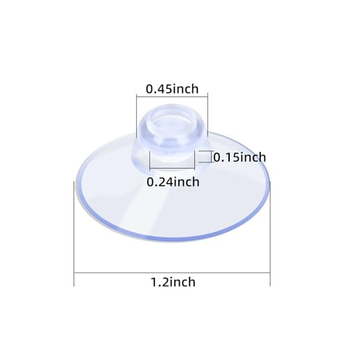 AQUANEAT 20 Packs Suction Cups 1.2 Inch Clear Sucker Pads Without Hook for Glass Home Organization Decoration