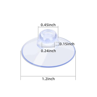 AQUANEAT 20 Packs Suction Cups 1.2 Inch Clear Sucker Pads Without Hook for Glass Home Organization Decoration