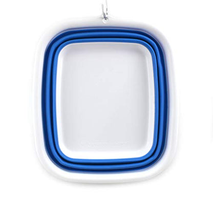 SAMMART 7.7L (2 Gallon) Collapsible Tub - Foldable Dish Tub - Portable Washing Basin - Space Saving Plastic Washtub (Blue, S) - color: Blue, size: Small