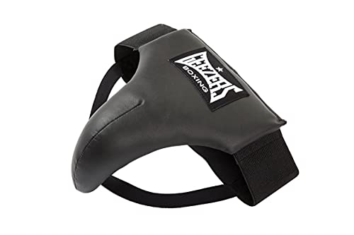 Geezers PU Groinguard For Boxing and MMA Fighting, Abdo Gear for Martial Arts, Jockstrap Abdominal Protector for Sparring, Taekwondo and Grappling (Black, Small)
