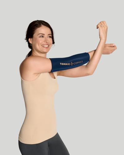 Tommie Copper BetterICE Elbow Wrap Cold Compression, Soft Flexible Gel, No Messy Leaks, Comfortable Fit - Large, Dark Navy - size: L