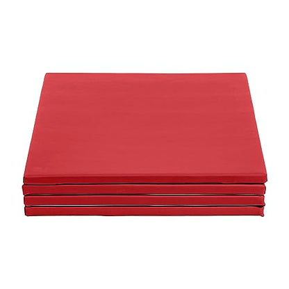ECR4Kids SoftZone Play Patch Activity Mat Squares, Modular Playmat, Red, 4-Pack - color: Red