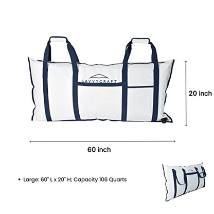 Savvycraft Waterproof Leakproof Insulated Fish Kill Bag, Heavy Duty Soft Fish Storage Bag with Easy Grip Handles, White 60" L x 20" H - style: Envelop: 60"l X 20"h