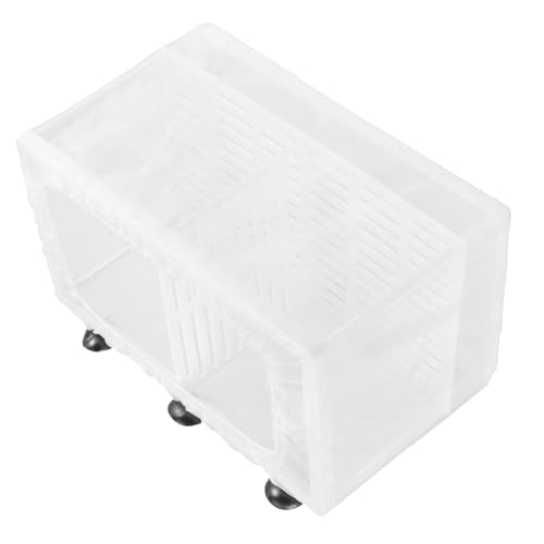 Generic Box Hatch Isolation Net Box Fish Tank Decor Pond Skimmer Net Kit Aquarium Water Hatching Fish Net Aquariums Incubator Feeder Aquarium Plants Tanks Cage Starter White Plastic