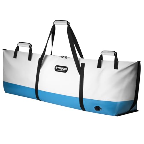 THKFISH Fish Cooler Bag Insulated Fish Kill Bag for Caught Fishing, 60x20x9in Waterproof Fishing Catch Bags with Smooth Water-Resistant Zipper Keep Ice-Cold & Fresh Over 48H - color: BLUE--60"*20"*9"