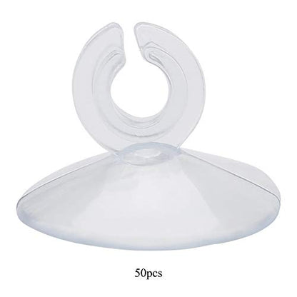 50pcs Aquarium Sucker Clips, Fish Tank Hose Holder Clamps, Ultra Strong Suction Cup Clips for Airline Tube and Pump Tube, Transparent Rubber Sucker Clips for Oxygen Pump Soft
