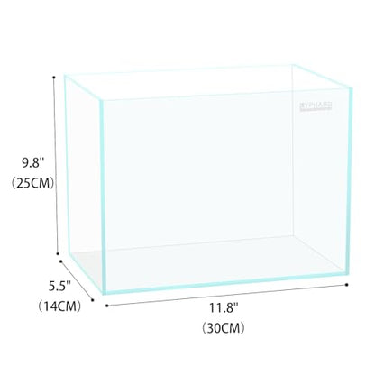 2.5 Gallon Rimless Aquarium Tank, Ultra Clear Low Iron Nano Fish Tank for Betta Shrimp, L11.8×W5.5×H9.8 Glass Thickness 5mm with EVA Foam Leveling Mat - size: 2.5 Gallons