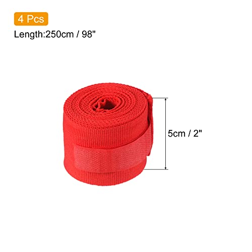 PATIKIL Boxing Hand Wrap Elastic Martial Arts Fist Bandages for Thai Kickboxing - color: Red