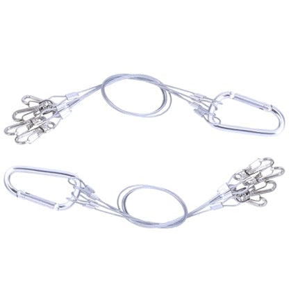 CHENJIN 2PCS Stainless Steel Plant Grow Light Hanging Rope Silver 1.5x350mm Wire Rope Hanger for Flower Pots Light Emitting Diode Grow Light Aquarium Light Hanging Rope Holder