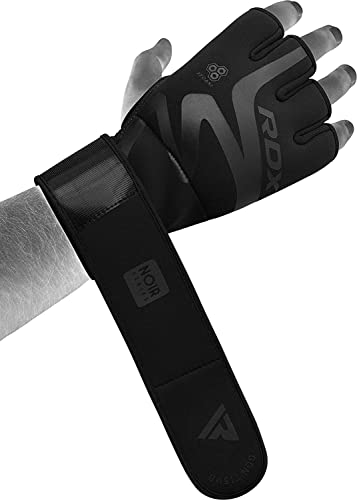 RDX Boxing Inner Gloves Hand Wraps Men Women, Hybrid Design Gym Weight Lifting Workout, 50Cm Long Wrist Support, Neoprene Under Mitts, MMA Muay Thai Martial Arts Training, Kickboxing Punching - size: Large