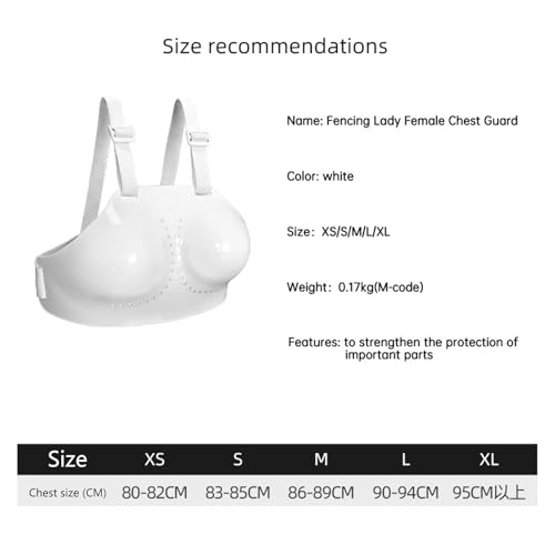 Womens Fencing Sports Chest Guards, Breathable Breast Protectors for, Breastplate with Adjustable Strap Breastplate Guard Protections Guard - size: X-Small