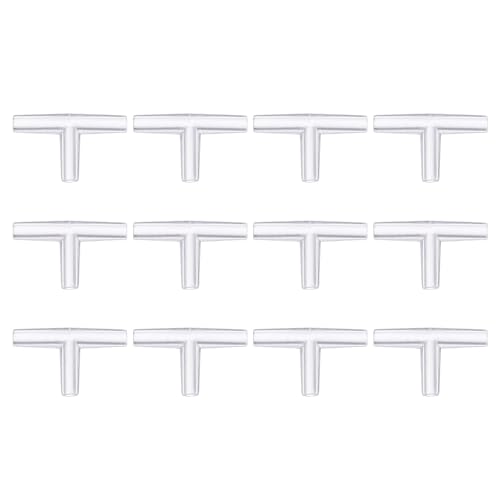 Aquarium Air Valve Connector, Aquarium Air Pump Accessories T Connector Plastic Inline Tubing, (12 Pcs), Intended for Fish Tank Oxygenation System - style: T Connector
