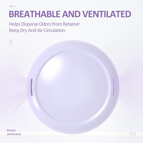 Orthodontic Retainer Case Aligner Mouth Guard Storage Box,Purple Pink - color: Purple Pink