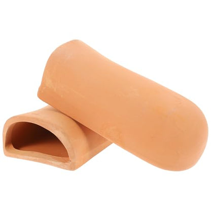 Amosfun Aquarium Tank Decoration Pottery Fish Hiding Shelter Breeding Cave for Shrimp Goldfish 2 x 4.7 x 1.6 Inch, 2 Pack