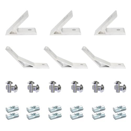 3Pcs 60deg, 3Pcs 120deg 1010 Angle Bracket 1" x 1" 10 Series Aluminum Extrusion 60 Degree Joint Connector Brace for Slot 60° Corner Joiner 120deg 1020 1 Inch Extruded Aluminium Profile - style: 3 sets 60deg 120deg bracket with m6