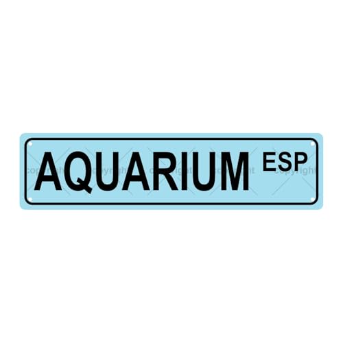 AQUARIUM ESP SPACE Metal Tin Street Sign Bar Cafe Garage Cave Home Room Wall Bathroom Farmhouse Garden Porch Patio Decor, 16 x 4 Inch - color: AQUARIUM