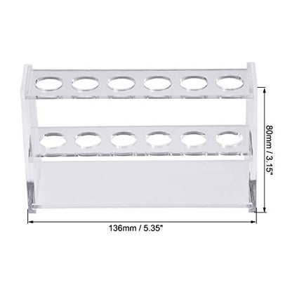 uxcell Acrylic Test Tube Holder Rack 6 Wells for 10ml Centrifuge Tubes Clear