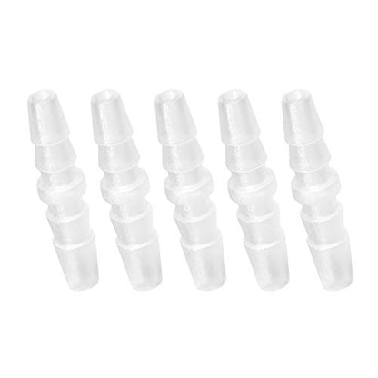 Plastic Hose Barb Fitting, 1/4" x 1/4" Barbed Splicer Mender Joint Adapter Union Fitting (Pack of 5) - size: 1/4 inch