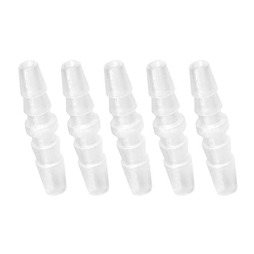 Plastic Hose Barb Fitting, 1/4" x 1/4" Barbed Splicer Mender Joint Adapter Union Fitting (Pack of 5) - size: 1/4 inch